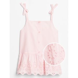 Gap Kids Light Pink Eyelet Peplum Top Tank Top Girls Size L 10